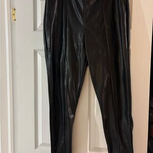 Sofia by Sofia Vergara Black Leather Look Pants